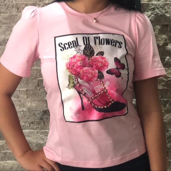 Pink Top with Printed Design - Picture 1 of 2